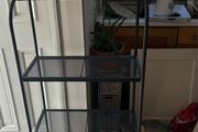 Grey storage shelves