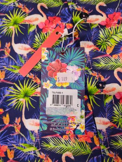 New Jimmy Fox Flamingo Patterned Shirt Mens XL/XXL