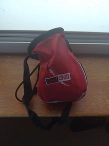 Red chilli climbing chalk bag
