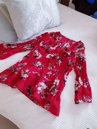 NY Collection Red Floral Blouse - Size 12
