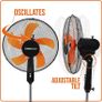 Stand Fan Pedestal fan 16" Oscillating free stand fan Floor fan adjustable height Black & Orange (FREE SHIPPING) Image 6