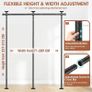 Room Divider No Drilling Curtain Rod Wall Divider for Room Separation, 227-312 cm.(H) 71-290 cm.(W) Adjustable, Heavy Duty Partition Space Separator Freestanding Tension Curtain Stand, Black Image 2