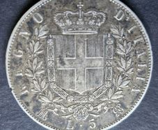 1875 M-BN Italy 5 Lire - Victor Emmanuel II Silver coin