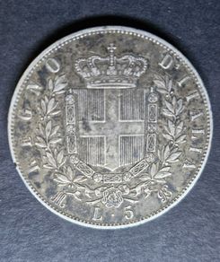 1875 M-BN Italy 5 Lire - Victor Emmanuel II Silver coin