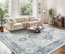Large Washable Rugs for Living Room 200x290cm, Extra Large Area Rug, Vintage Boho Rugs, Low Pile, Non-Shedding, XXL Carpet, Traditional Oriental Design, Dining Room, Home Office, Bedroom