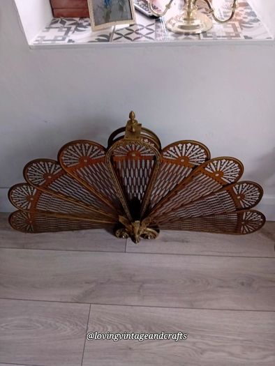 Brass Peacock Firescreen