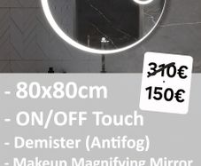 LED Bathroom Mirror Antifog Makeup Cosmetic Bright Light