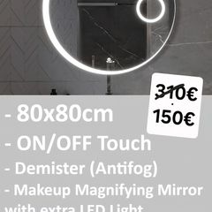 LED Bathroom Mirror Antifog Makeup Cosmetic Bright Light