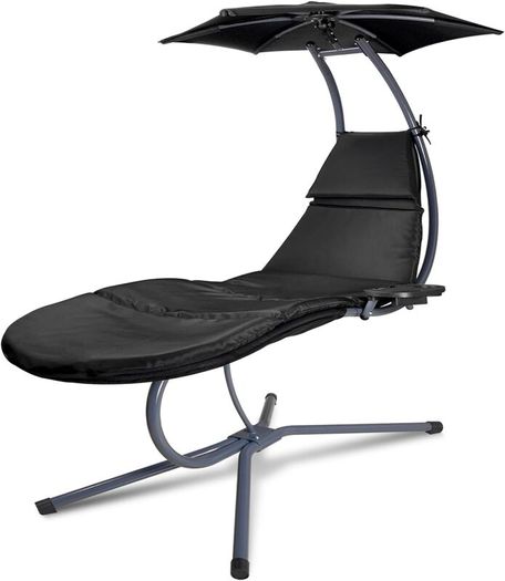 Floating Lounger with Adjustable Sun Canopy and