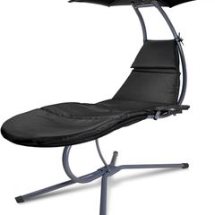 Floating Lounger with Adjustable Sun Canopy and