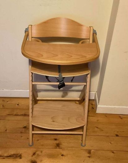 Wooden Baby High Chair with Removable Tray