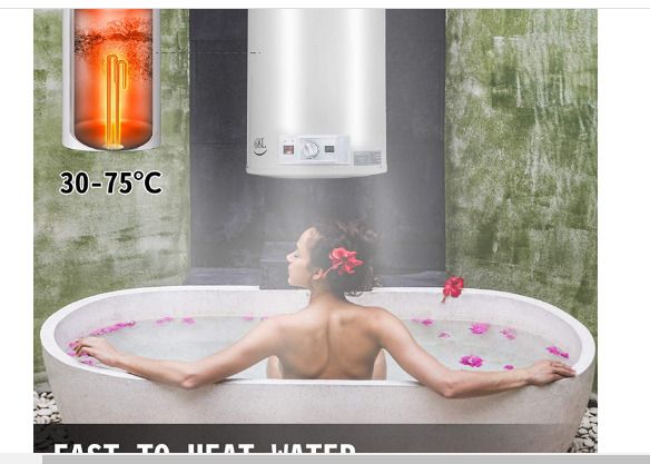 FlowerW Electric Water Heater 80L Temperature Setting Range Water Pressure with Tank Water Heater for Kitchen Bathroom