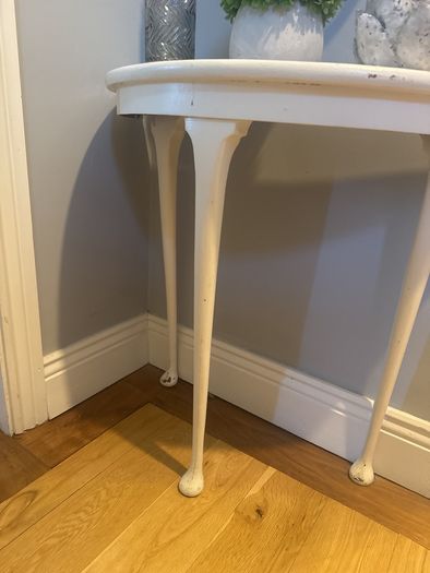 White hall table
