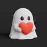 Knitted Halloween Heart Ghost Image 2