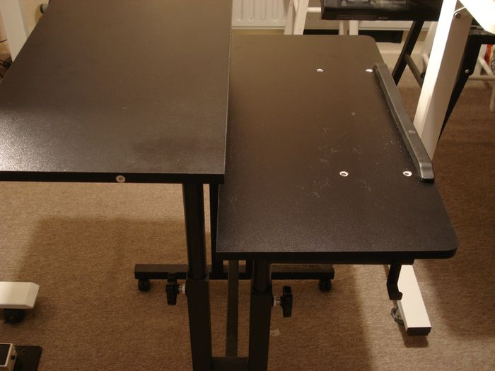 Adjustable height mobile desk - black