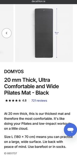 Ultra Comfortable and Wide Pilates Mat Black