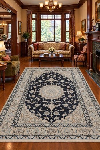 Exquisite Persian Nain Wool Silk 300cm x 200cm Hand Knotted Rug Carpet