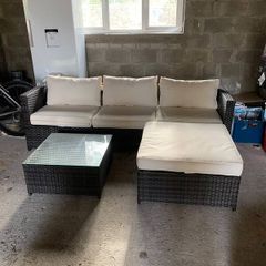 Black rattan effect patio furniture