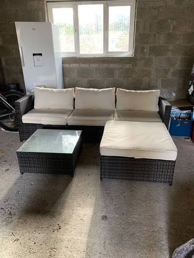 Black rattan effect patio furniture