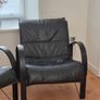 Pair of Vintage 1980s IKEA Polhem Black Leather Armchairs Image 8