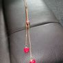 Nice red love heart long necklace Image 3