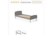 Flexa dots grey single bed with side rail ( no mattress)