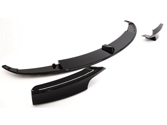 F30 gloss black front lip splitter