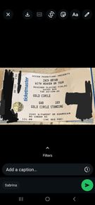 Zach Bryan Belfast gold circle ticket
