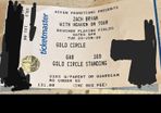 Zach Bryan Belfast gold circle ticket