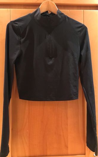Ladies Black Zip Top by Shein