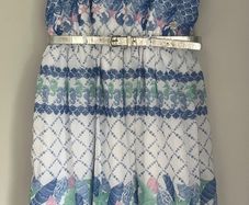 Tutu & Tambourines girls floral maxi dress with silver belt Age 3 EUC