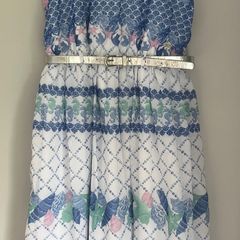 Tutu & Tambourines girls floral maxi dress with silver belt Age 3 EUC