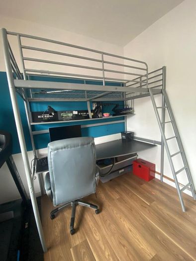High sleeper loft bed with desk, single bed bunk bed