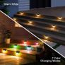 Solar Lights Outdoor,6 Pack Solar Fence Lights Waterproof Solar Step Light Used for Railings,Terraces,Stairs,Garden Decorations,Walls,Warm White/Led Color Changing Lighting Image 2