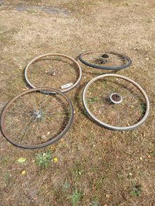 2 Vintage Bicycle wheel sets.
