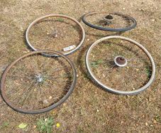 2 Vintage Bicycle wheel sets.