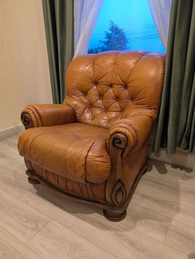 Vintage Leather Couch Set