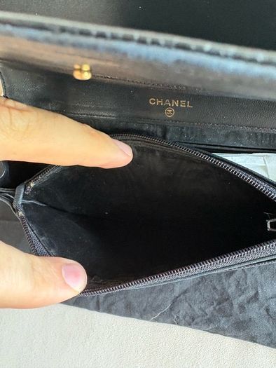 chanel Vintage WOC clutch Black Caviar Gold Hardware