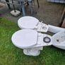 bathroom suit, 2 x pan and citrine, basin and ped, shower door to suit 1200 opening Image 2