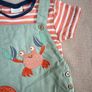 Next Sage Green Sea Life Dungarees & Bodysuit Set Size 6-9 Months 68cm Image 3
