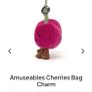 New JELLYCAT Amuseables Cherries Bag Charm Image 2