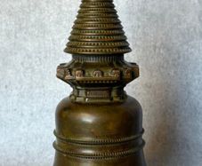 Buddhist Stupa - Bronze, Signed