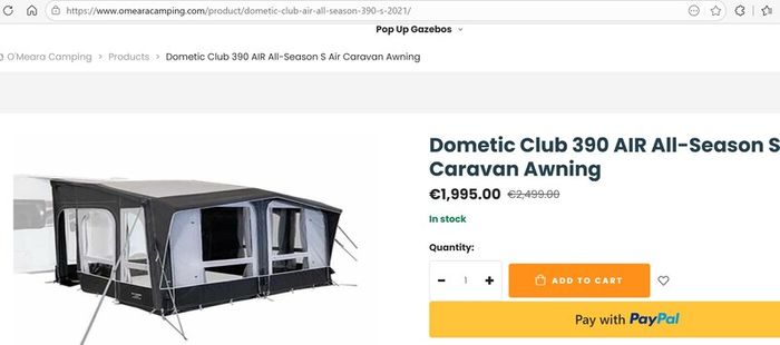 All-Season Dometic Club 390 Air Awning & Accessories