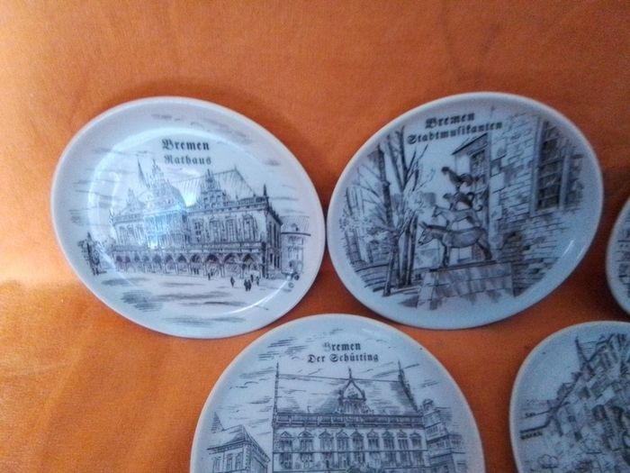 Six Winterling China Coasters/Nibbles Dishes