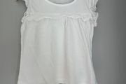 GAP Baby girls white T-shirt with ruffles Sz 12-18 mths EUC