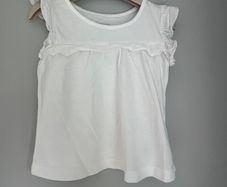 GAP Baby girls white T-shirt with ruffles Sz 12-18 mths EUC