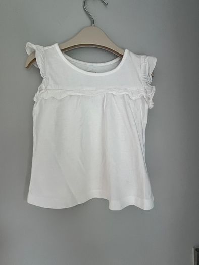 GAP Baby girls white T-shirt with ruffles Sz 12-18 mths EUC