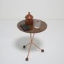 Vintage Tripod Side Teak and Copper Table by Albert Larsson for Alberts Tibro, 1950s Image 9