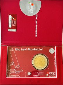 Italy 2 Euro Commemorative Coin 2024 - Rita Levi - Montalcini. Coincard. BU