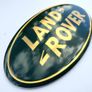 LAND ROVER Defender SVX Green and Yellow (gold) letters GRILL OVAL BADGE 105mm - 53mm 105  53 Image 3